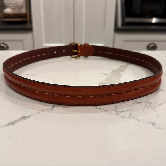 Unbranded Mens Cognac Brown Genuine Leather Handmade Belt Size 36 Made In Turkey - Picture 3 of 10